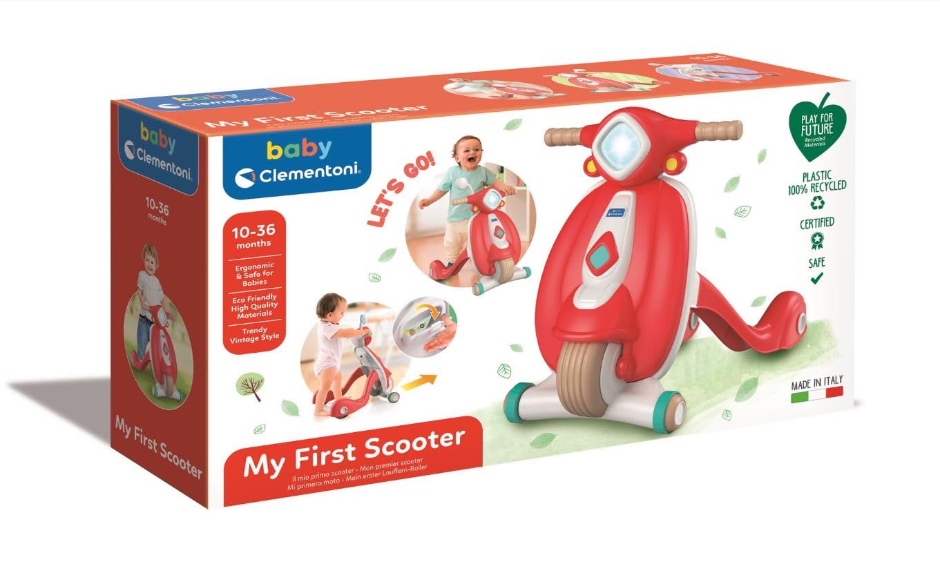 Clementoni 17406 Baby Mój Pierwszy Skuter dla Dziecka 10+ Miesięcy