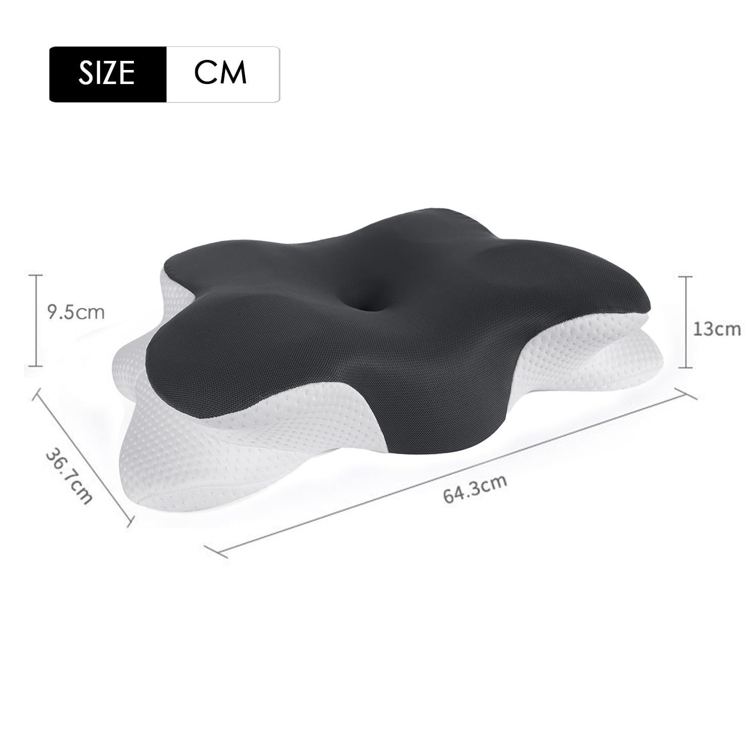 Ergonomisches Nackenkissen Kopfkissen Nackenschmerzen Schlafkissen Pillows for Sleeping Memory Foam Seitenschläferkissen Nackenstützkissen Orthopädisches Kissen Dunkelgrau