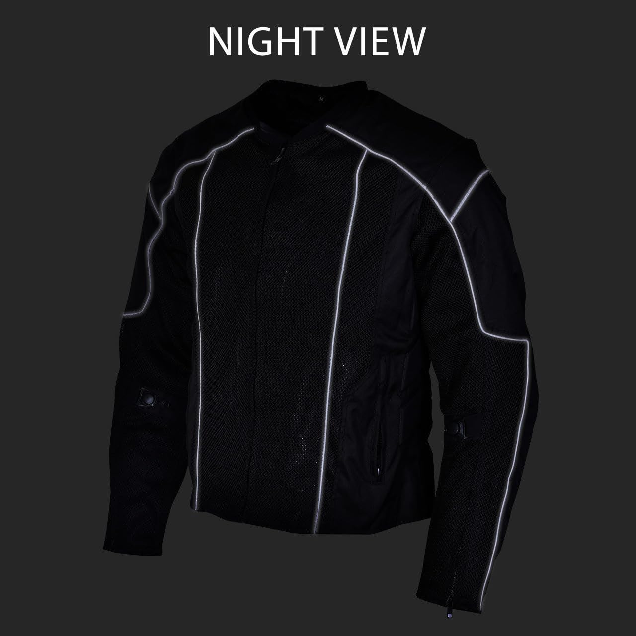 Vance Leather Mens All-Season Reflective Mesh & Textile Motorcycle Jacket w/CE Armor & Removable Liner Vance Leather Mens All-Season Reflective Mesh & Textile Motorcycle Jacket w/CE Armor & Removable Liner