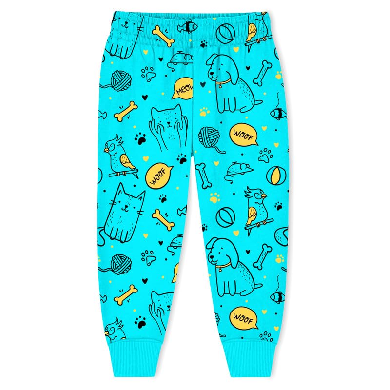 Trampoline Kids Cotton Blend Pyjamas | Bright Colors & Fun Prints | Ribbed Ankle Everyday Bottoms for Boys & Girls | Soft & Breathable Fabric for 3-4 Years 2