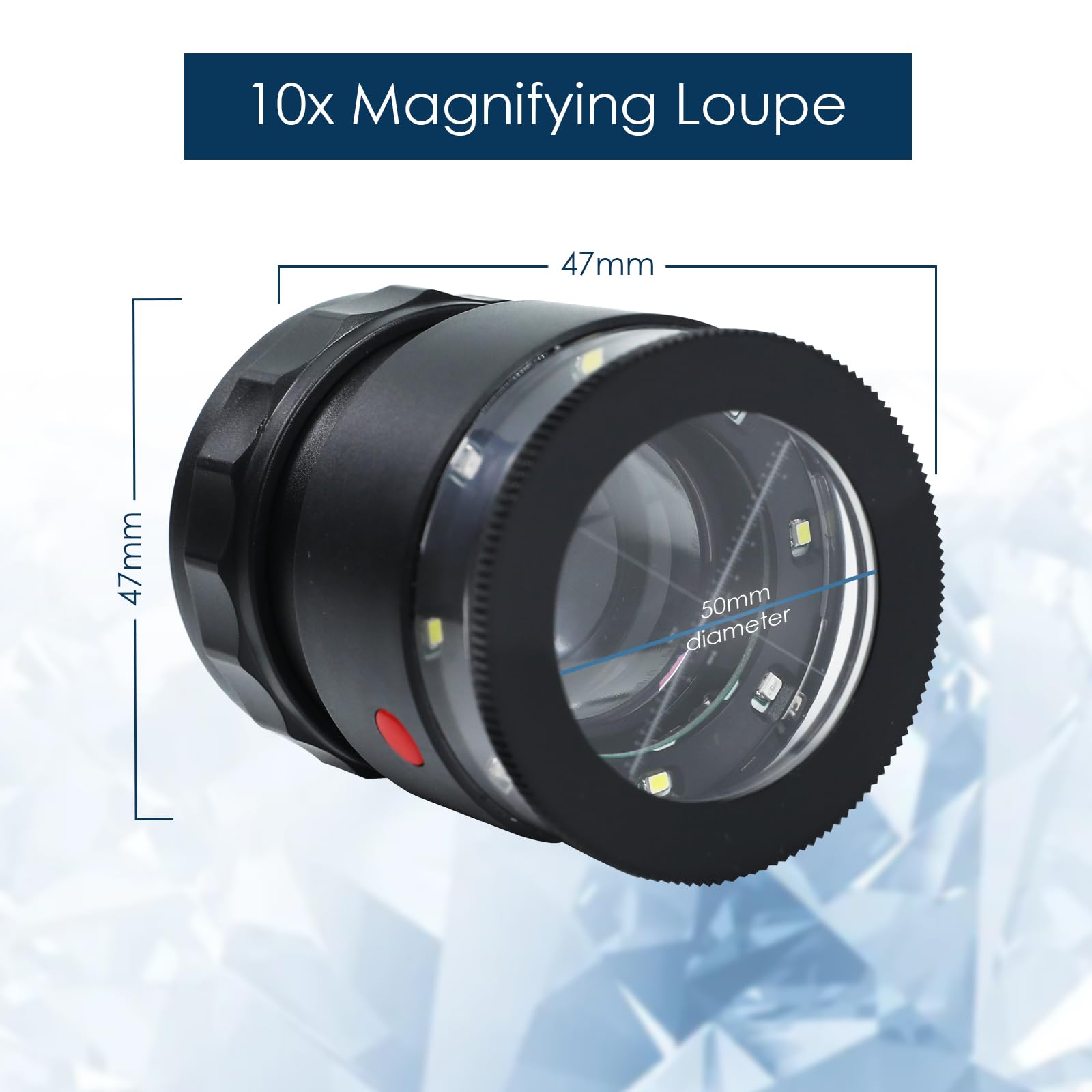 10-fache LED-Lupe mit 4 Skalen, wiederaufladbar über USB, Schmucklupe, verstellbarer Fokus, Taschenlupe für Schmuck, Uhren-Reparatur, Münzen, Briefmarken