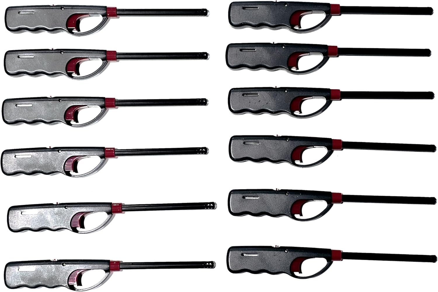 12-Pack BBQ Grill Lighter Casings Refillable Butane Gas Candle Fireplace Kitchen Stove Long