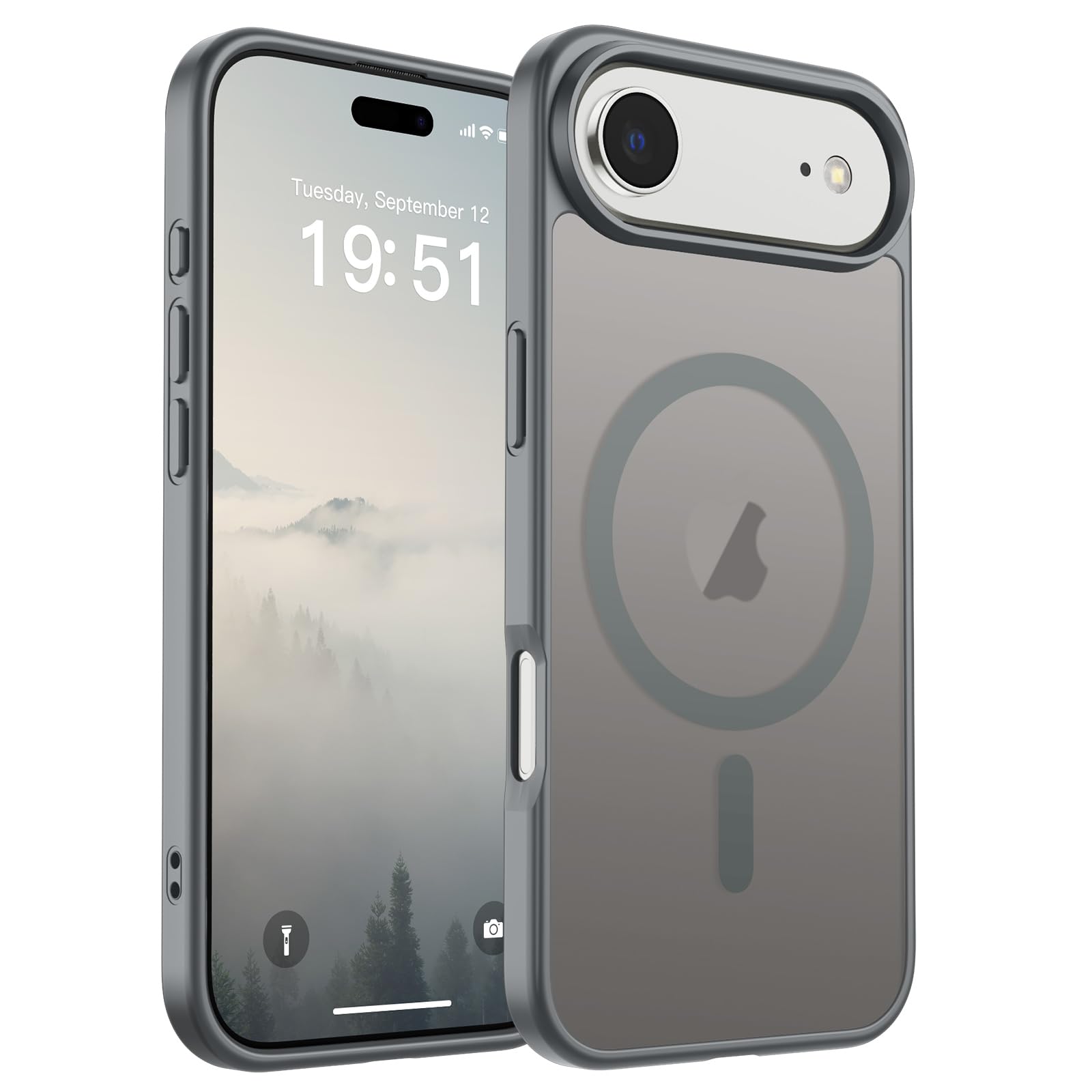 SUPFINE Magnetic for iPhone Air Case Gray | (Compatible with MagSafe)(Military Grade Drop Protection)Shockproof Translucent Matte Phone Cover