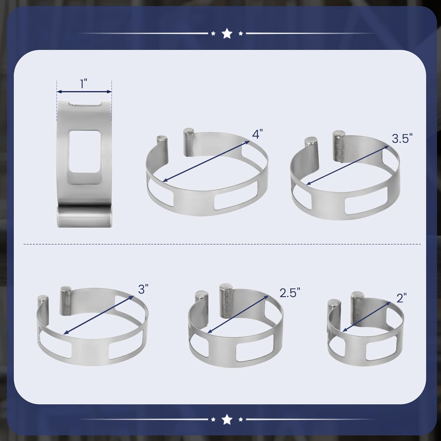 5PCS Stainless Steel Exhaust Pipe Tacking Band - 2" to 4" Sizes | Clamp - On Exhaust Pipe Welding Clamp for Welding Fabrication, Corrosion - Resistant & Tool - Free Installation