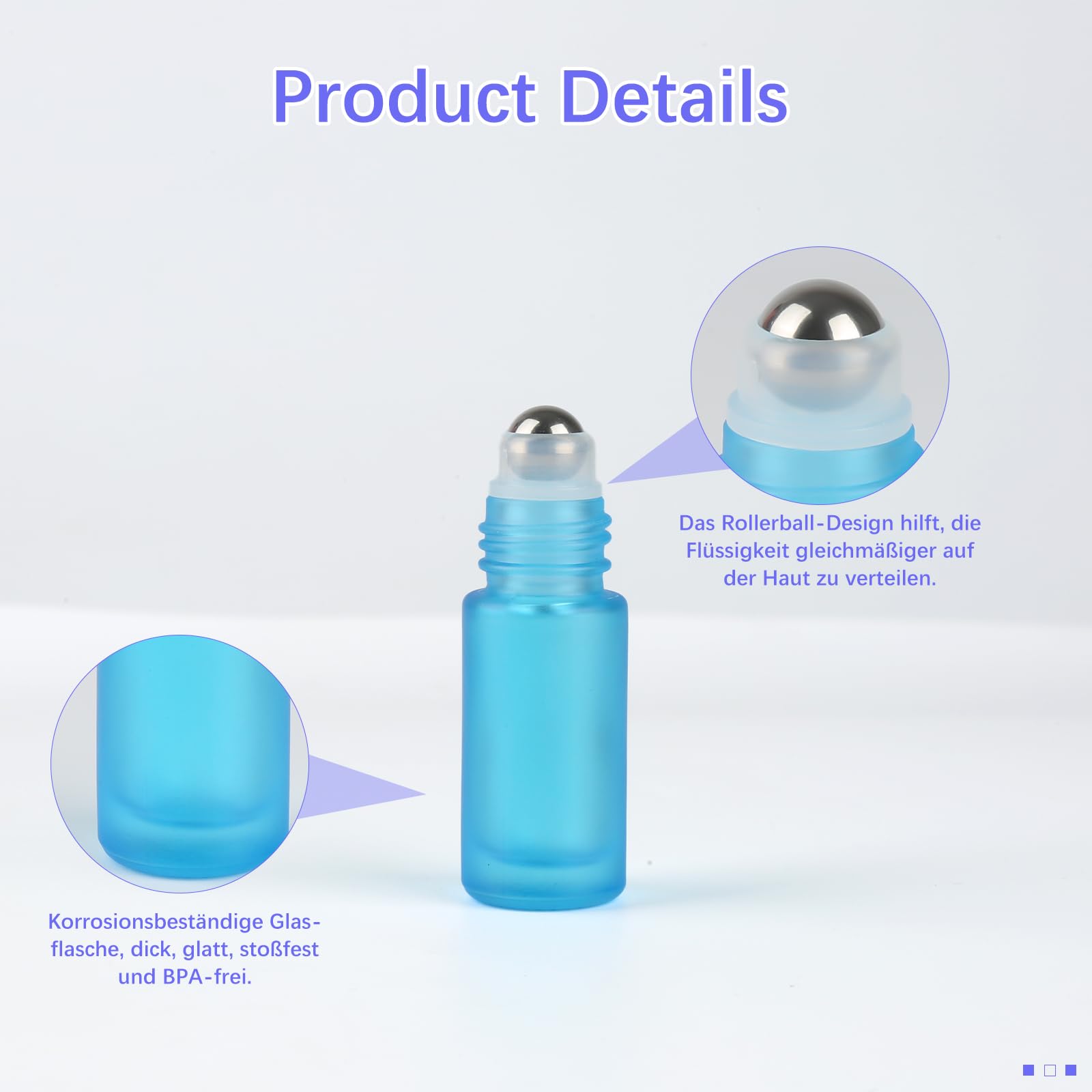 WsjiaboFux Roll-On-Flaschen Aus Glas – 10 Ml, Mit Kunststoff-Rollball, Für ätherische Öle & Kosmetik