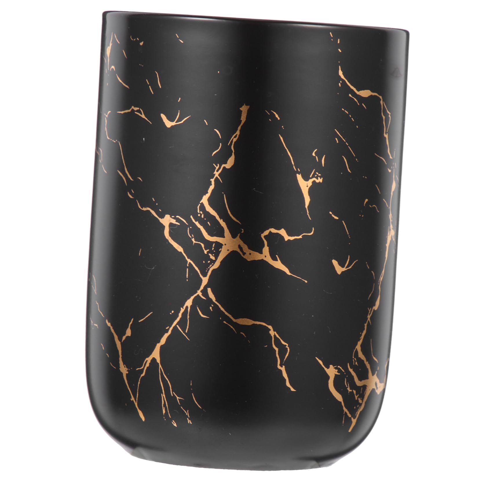 COSMEVIVI Ceramic Toothbrush Cup Marble Bathroom Accessories Black Marble Cup Home Hotel Use