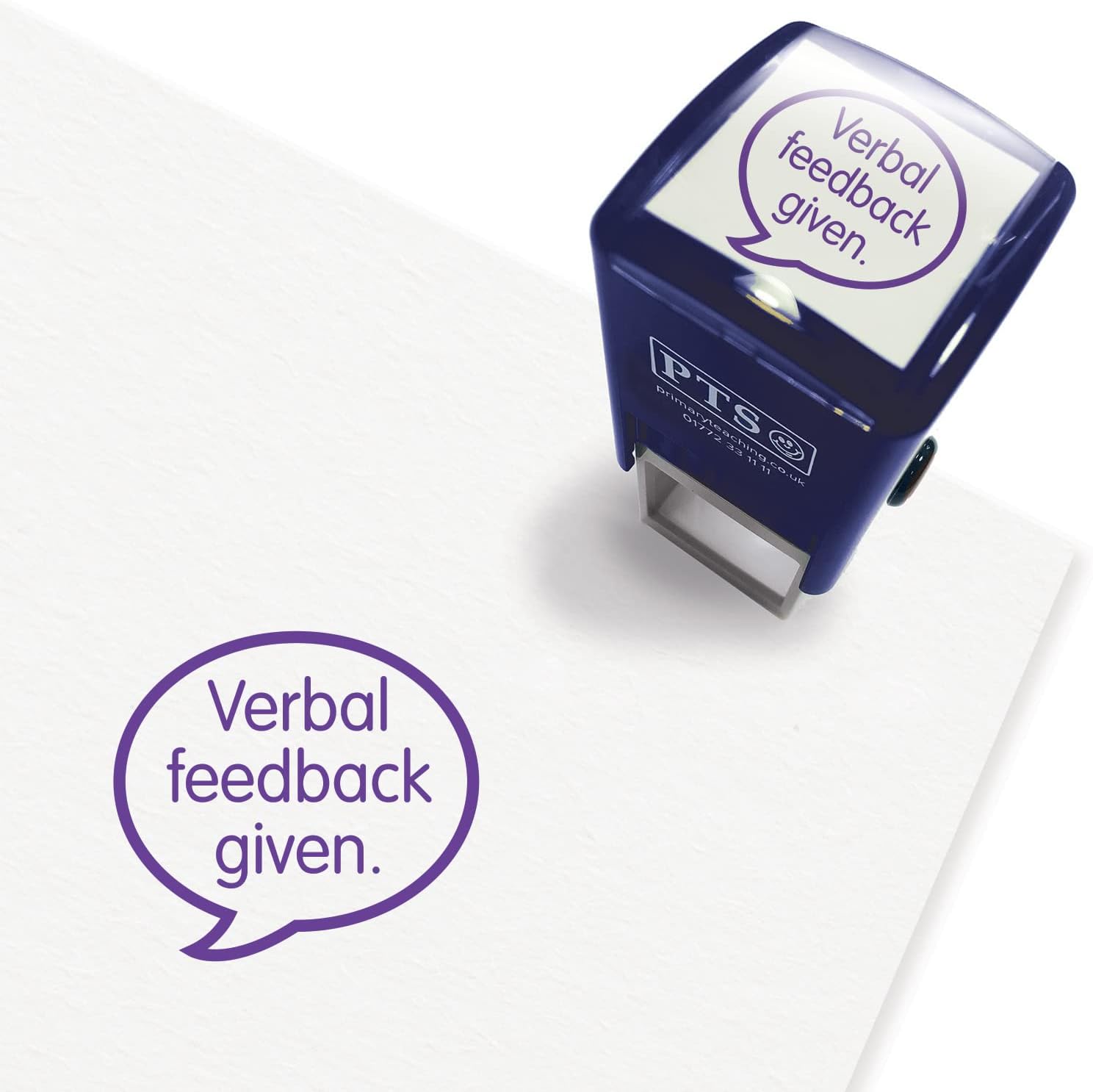 Verbal Feedback Given Pre Inked School Teachers Feedback Marking Stamper Stamp 25mm Primary Teaching Services (Purple)