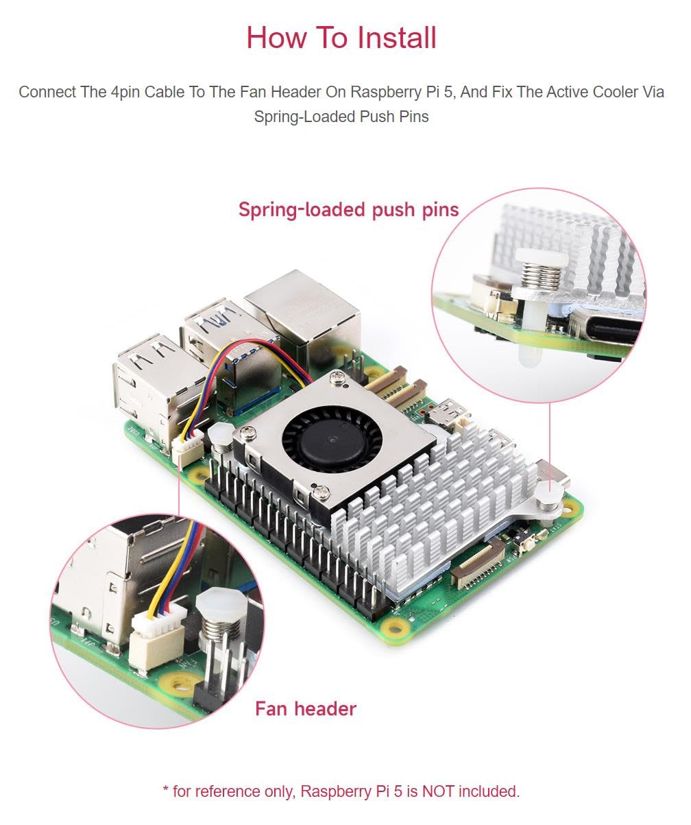 Amazon.com: Official Active Cooler Suitable for Raspberry Pi 5