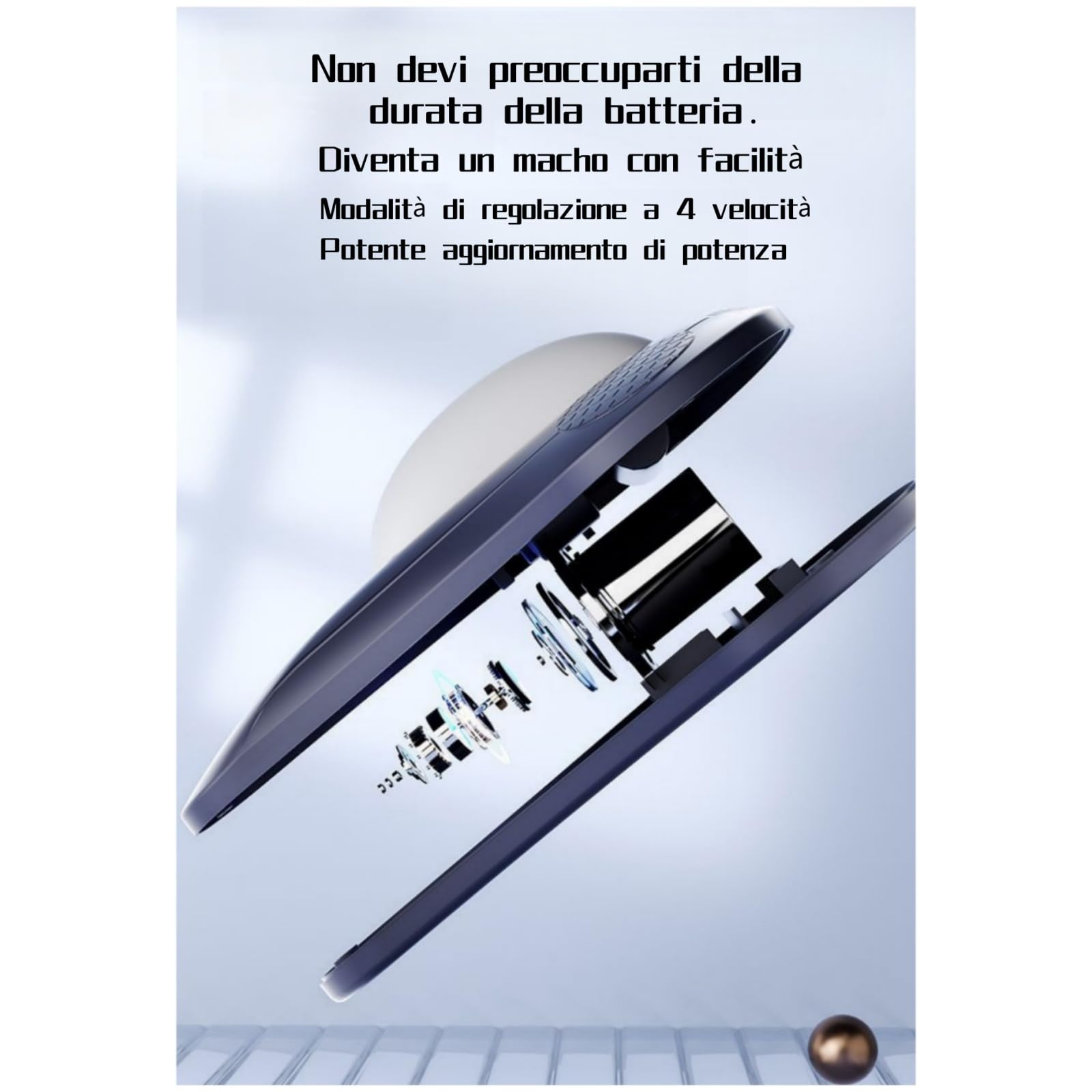 Attrezzo per l'allenamento dei muscoli del pavimento pelvico, 4 livelli di intensità, design silenzioso e discreto, unisex, ricaricabile tramite USB.
