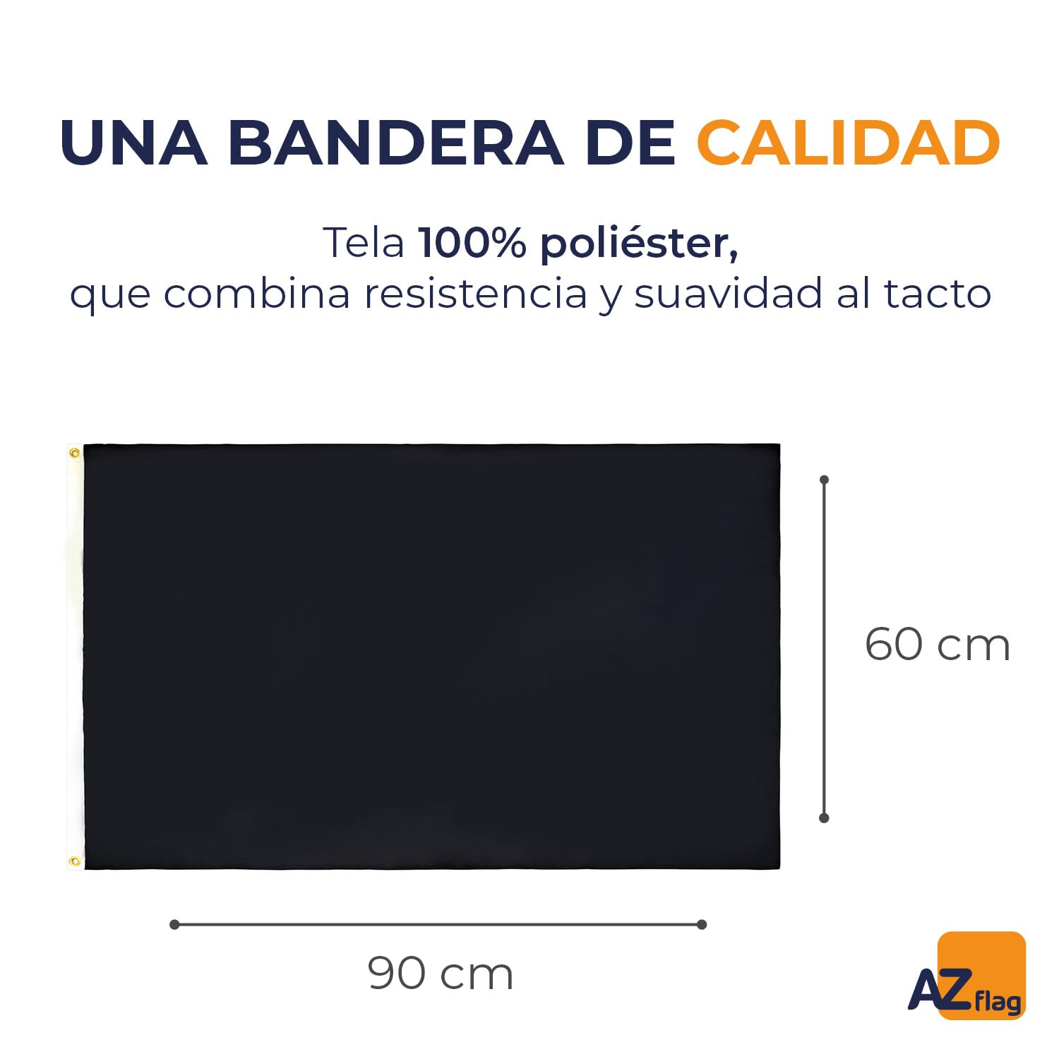 AZ FLAG - Bandera Comisario De Pista Negra - 90x60 cm - Bandera Comisarios De Carreras - Formula 1 100% Poliéster Con Ojales de Metal integrados - 50g - Colores Vivos Y Resistente A La Decoloración — view 2