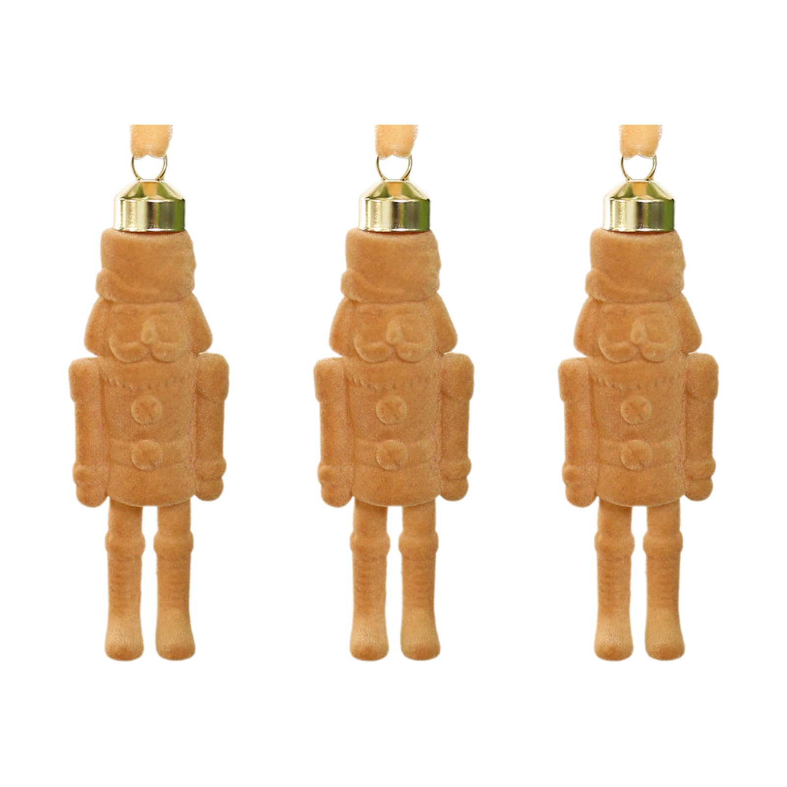 Xinsheinelry Festival Flocking Nutcrackers Hanging Ornament Fabric Christmas Decoration for Tree Wall Fireplaces Christmas Nutcrackers Ornament
