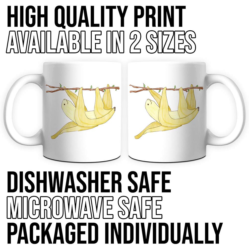 Ceramic Novelty Gift Mug Banana Sloth By Twisted Envy 15 OZ