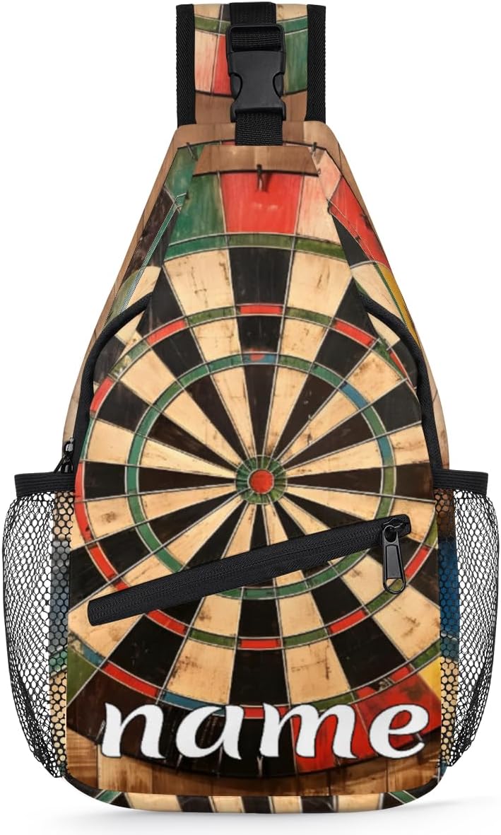 Dart Board Pattern Custom Sling Backpack Personalized Crossbody Bags for Women Men Chest Bag for Travel Hiking Sports