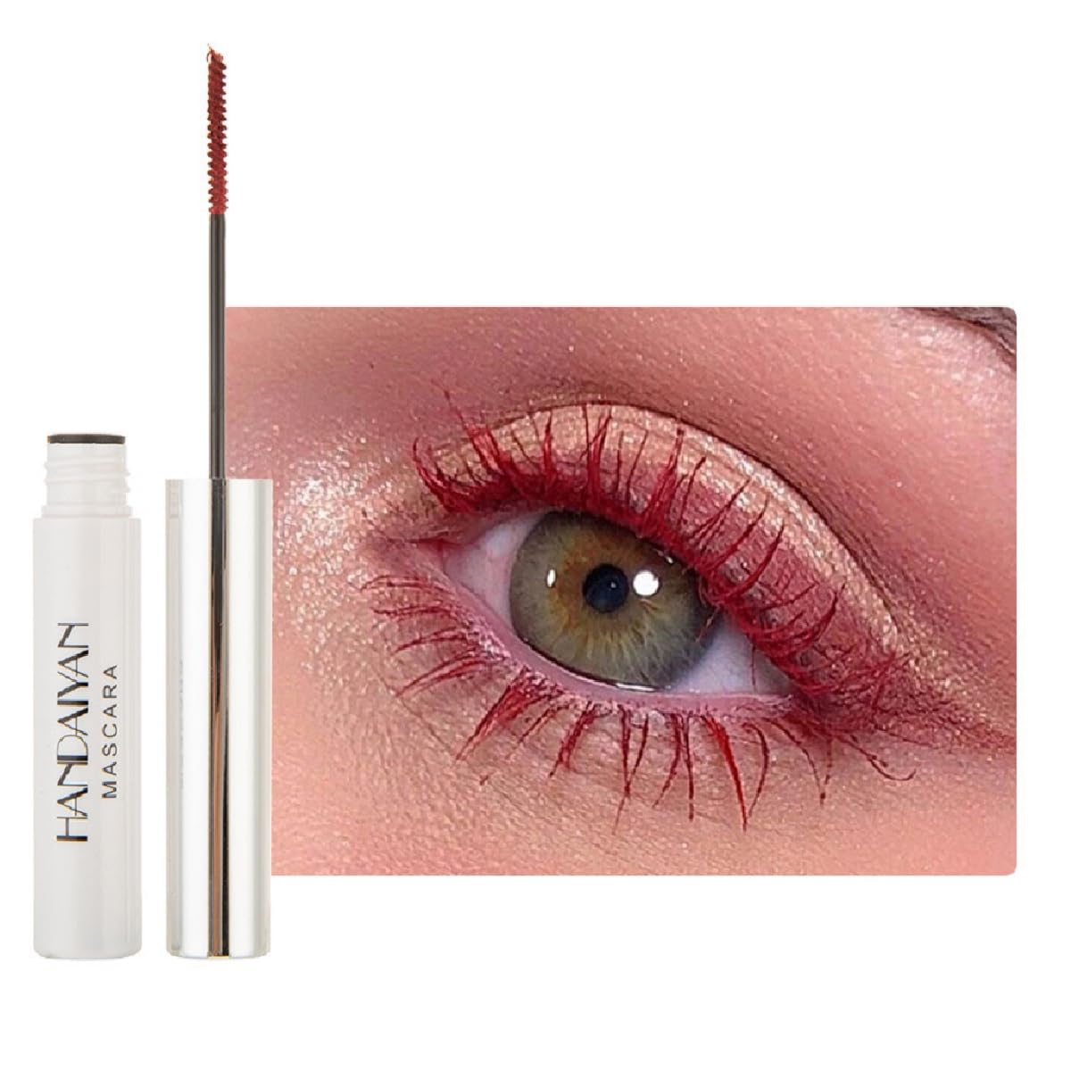 Dark Red Mascara,Waterproof Color Mascara Eye Makeup Fast Dry Eyelashes Curling Lengthening Eye Lashes (11)