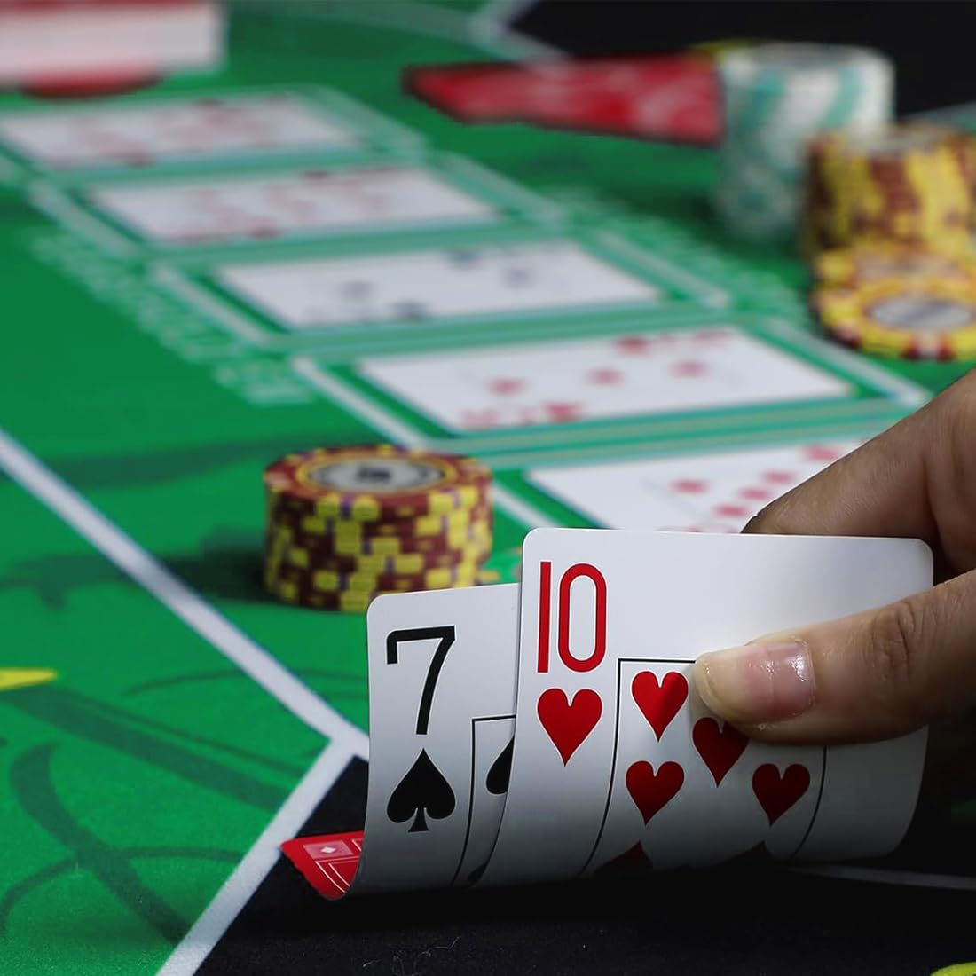 Mata do gry na stół do pokera, wyposażona w torbę do przechowywania, do Texas Hold'Em Poker Black Jack Ruletka, zielony poker 60 x 120 cm
