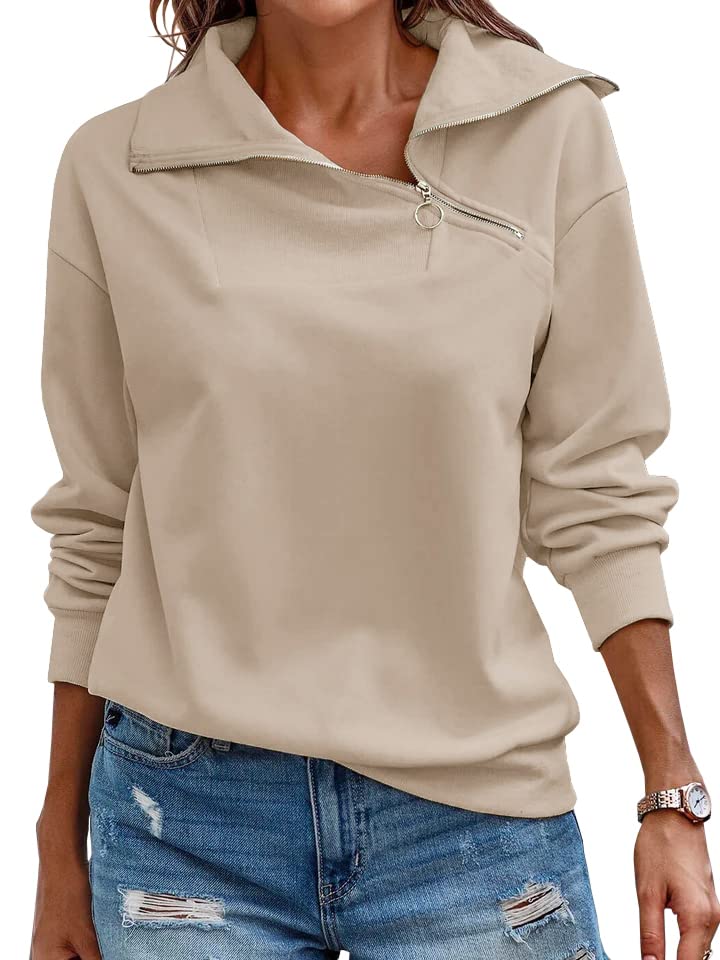 Fitted Turtleneck High Neck Warm Winter Sweatshirt with Zipper main image 1