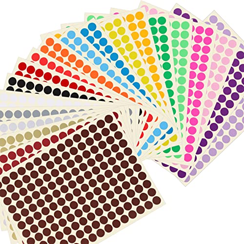 480-Piece Colored Dot Stickers - 2 Inch Round Labels For Coding & Organizing 20 Colors