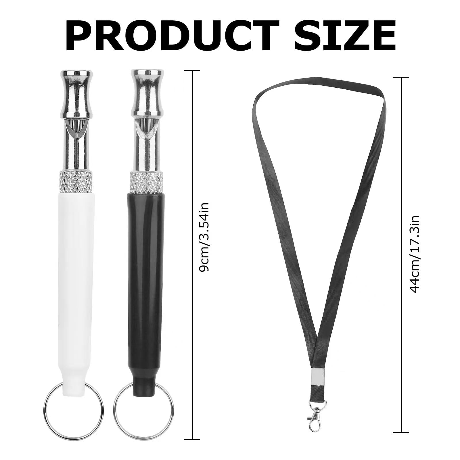Lot de 2 De Sifflet Chien,Sifflet Ultrason Chien Anti Aboiement Fréquence Réglable Professionnelle, Haute Fréquence, Silencieux, avec Cordon pour L'éducation des Chiens
