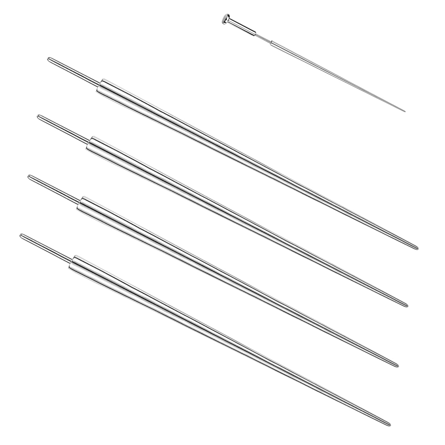 ZS 18/16/14G G23 Titanium Insertion Pin Taper for Nose Ear Navel Lip Threadless Piercings Jewelry Kit, 4Pcs Push in Body Piercing Stretching Kit Assistant Tool