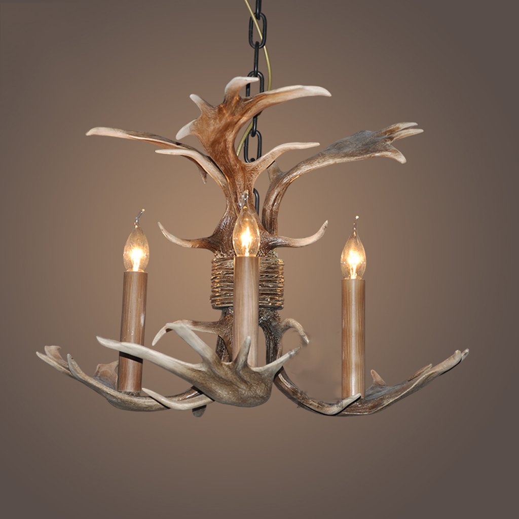 Lustre en bois de cerf pour éclairage de bar et salon de style chalet