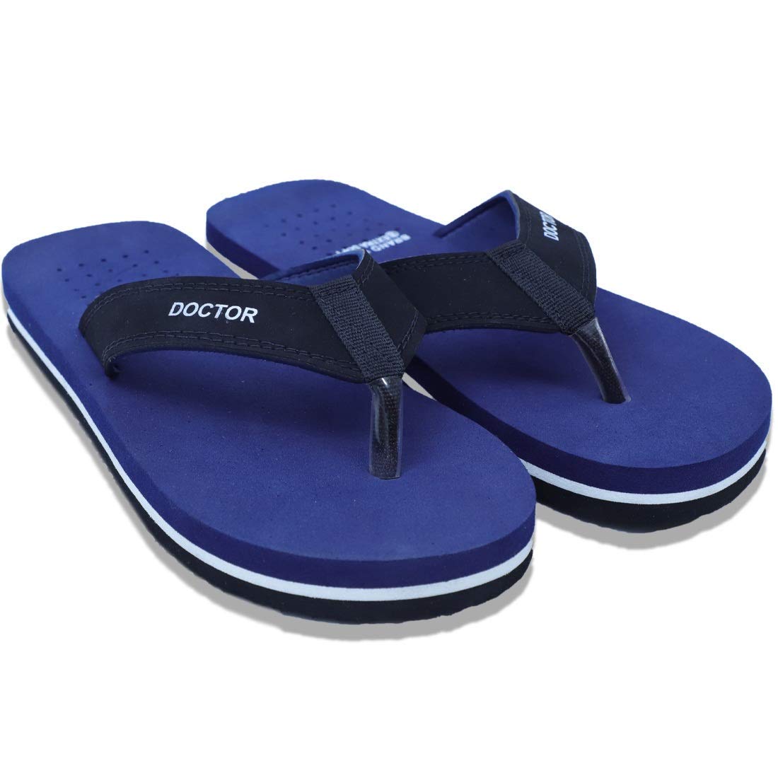 BRAND VILLAOrtho Care Orthopedic Diabetic Mcr Comfortable Daily Use Light Weight Indoor Outdoor Flip Flops Footwear Slippers For Men Gents Boys, Navy Blue, 40.5 EU