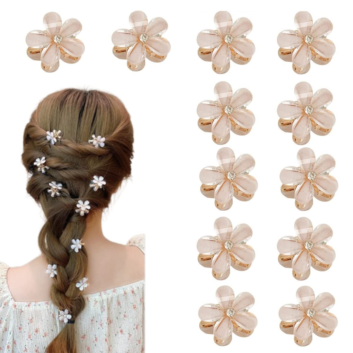 Amazon.co.jp: ヘアクリップ ミニ 【12個セット】 ヘアクリップ 花  