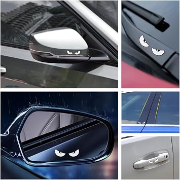 6PCS Car Brake Caliper Stickers Decals Eye Vinyl Stickers Suitable for Bumpers Rearview Mirrors Door Handles and More
