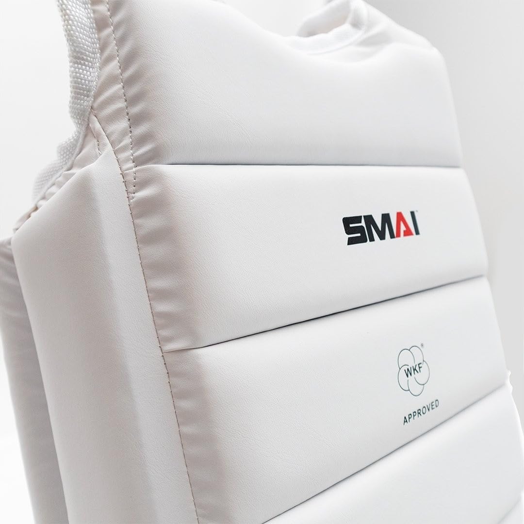 SMAI WKF Karate Weste für Kinder U14, weiß - Karate, Taekwondo, Kickboxen - Kampfsport Schützer