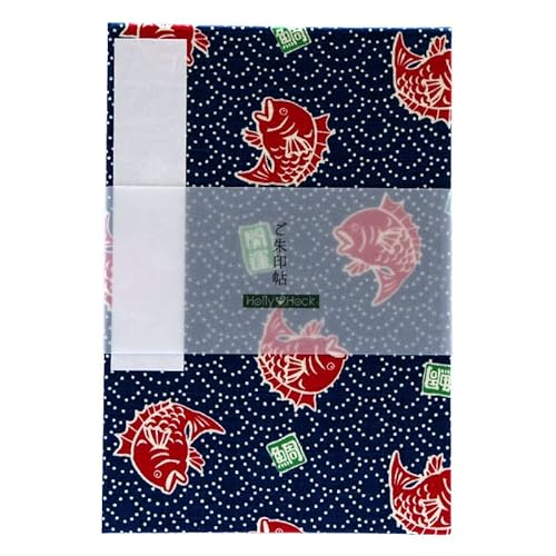 HollyHock 御朱印帳 開運鯛（紺/緑） 朱印帳 納経帳 集印帳 御城印帳 御宝印帳 かわいい かっこいい おしゃれ 標準サイズ 蛇腹