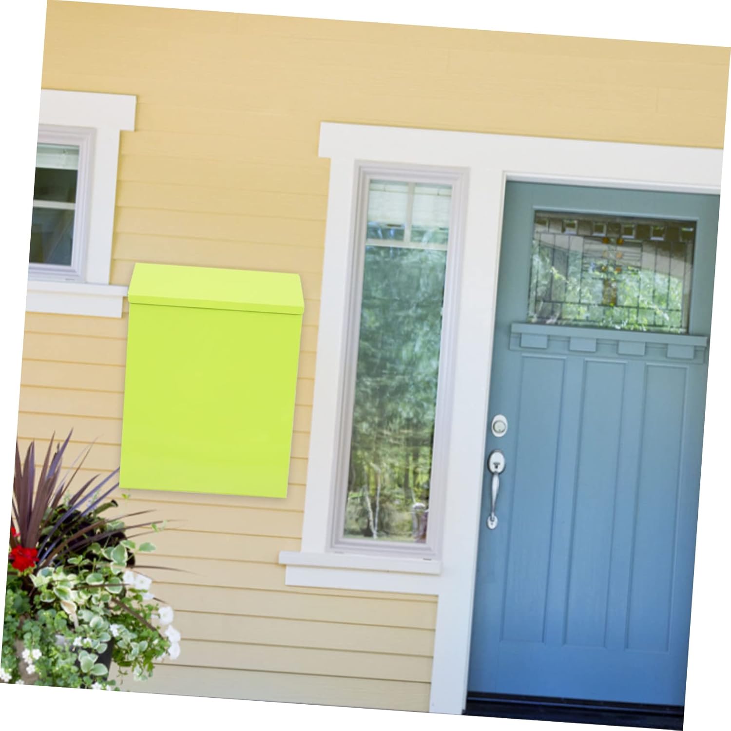 Lockable Wall Mount Mailbox with Money Collection Jar and Post Ballot Slot Green Rust Iron Home Accessory