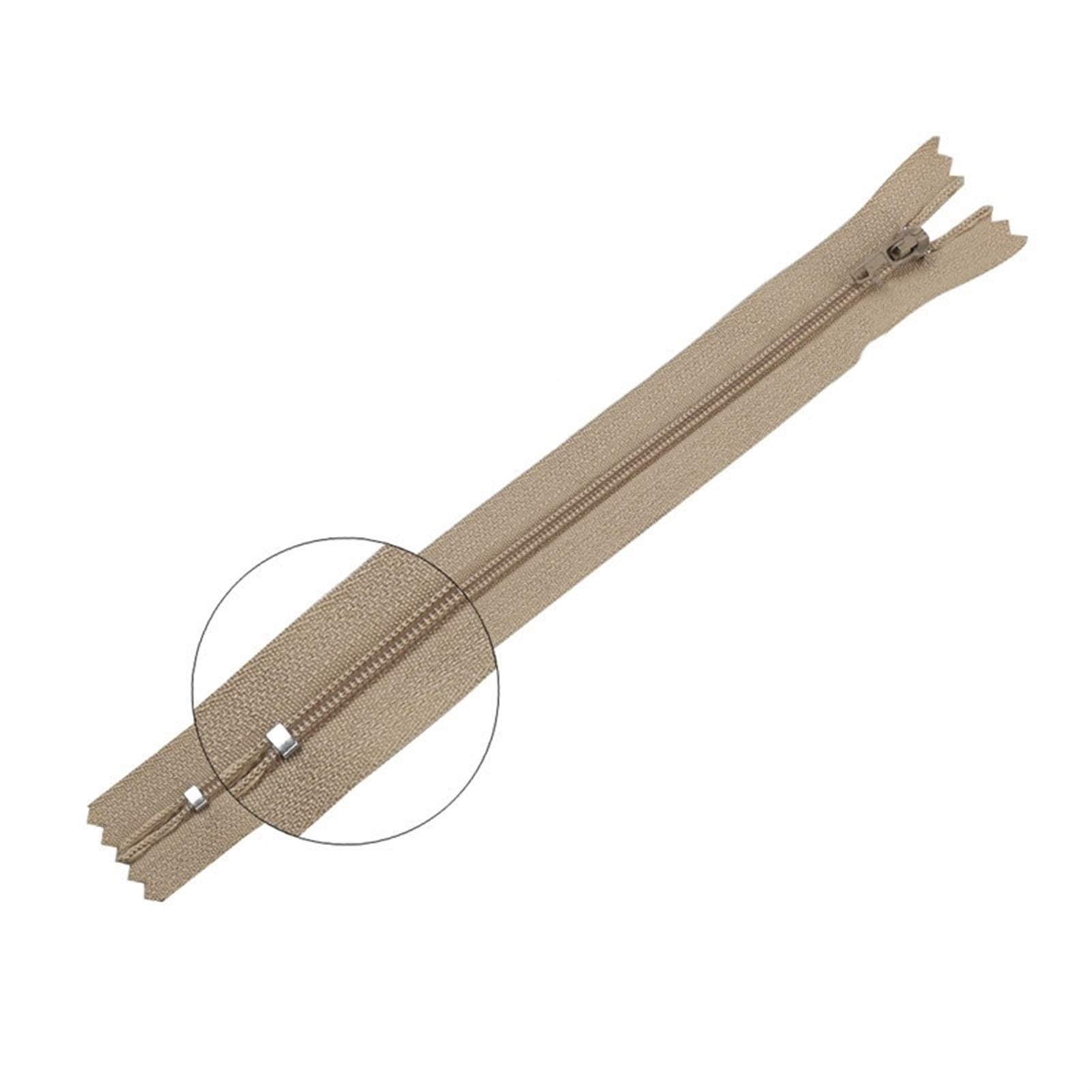 Plastic Zipper 10pcs Nylon Coil Zippers, for Tailor Sewing Crafts, 3 Inch-24 inch(Khaki,12.5cm)