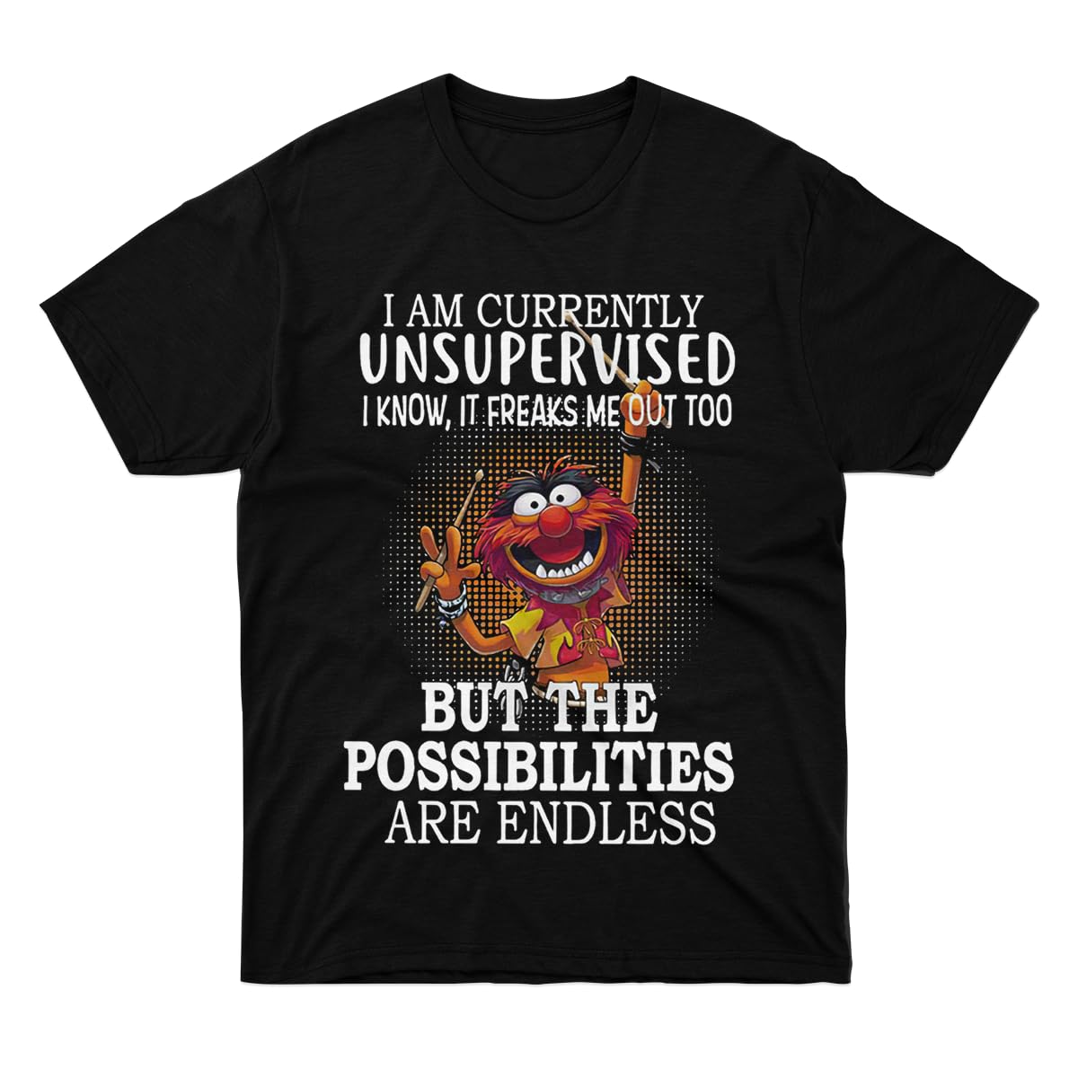 CustomT-Shirt Animal Boy Muppet Women I Gift for Men Am Family Currently Unisex Essential Sleeve Girl Friend Multicoloured