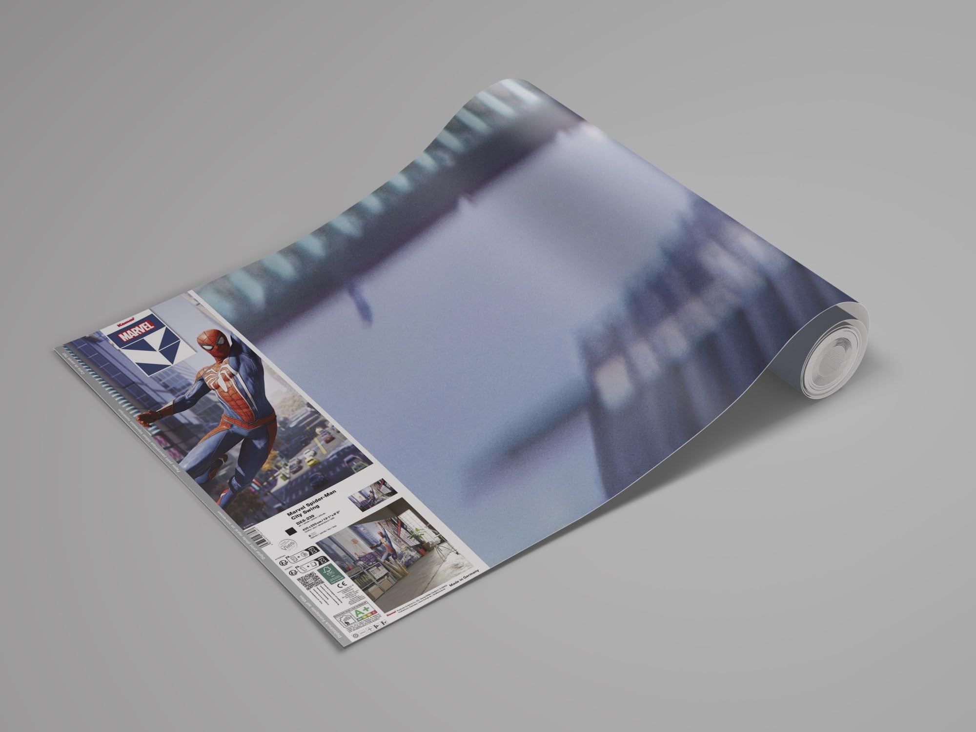 Komar Vlies Fototapete - Marvel Spider-Man City Swing - Größe 400 x 250 cm - Tapete, Kinderzimmer, Kindertapete