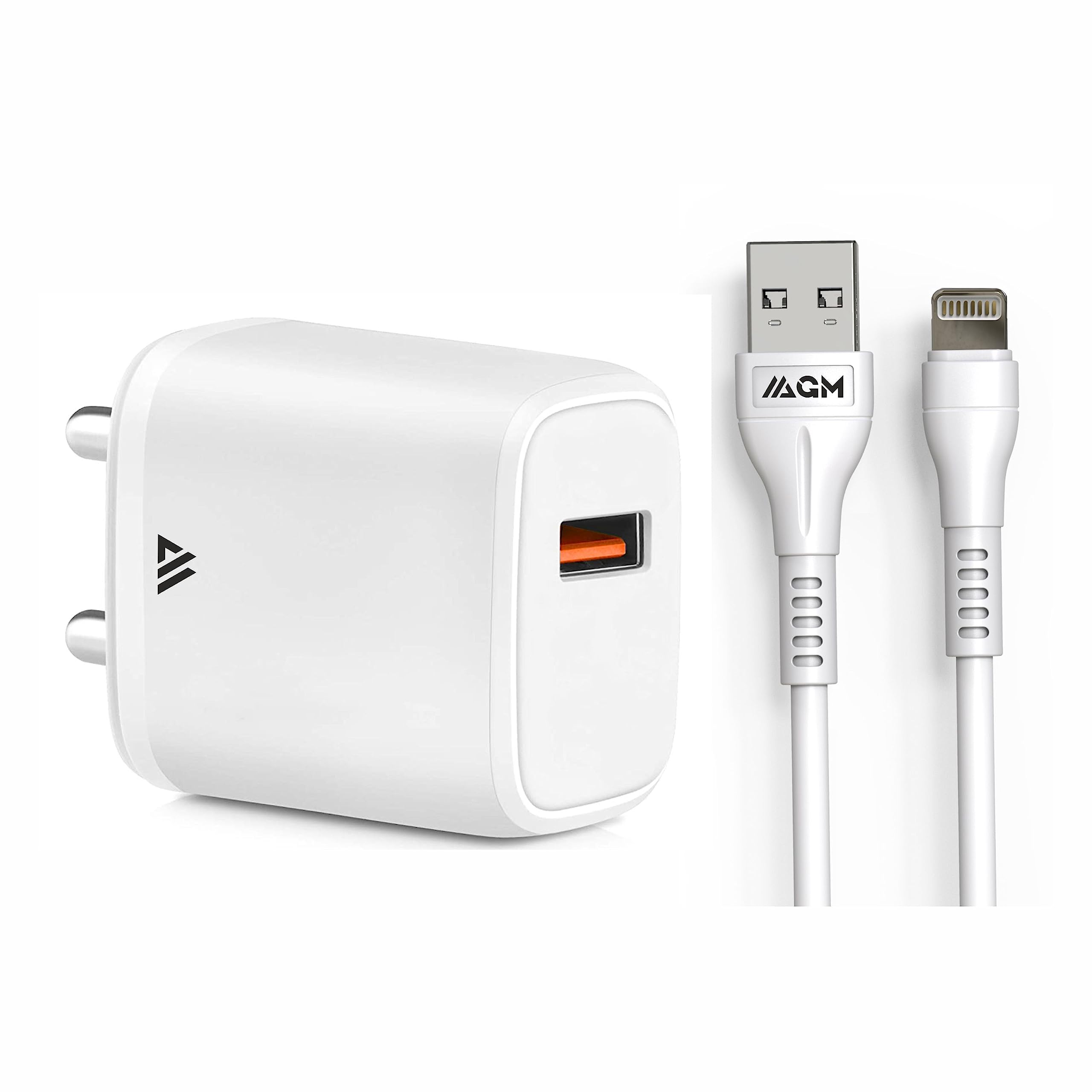 GM Presto 20W USB Charger with Lightning Cable - High-Speed Charging - Wrap SuperFast Technology - Lightning Cable Included - White