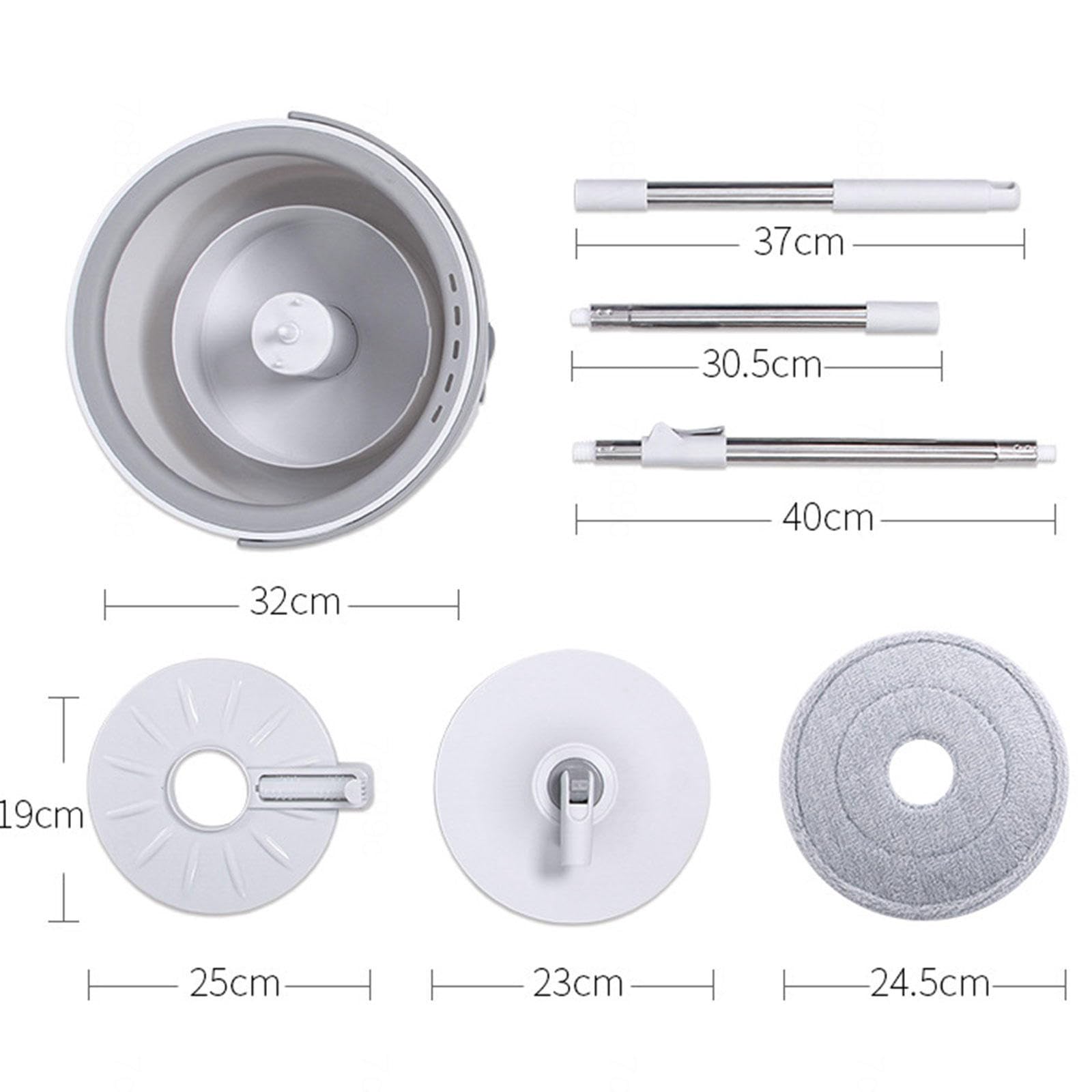 Sistema de limpieza de piso con cubo para fregona giratoria, fregona giratoria húmeda y seca autolimpiante, juego de cubeta para fregona plana con 5 recambios de almohadillas de microfibra, ideal para