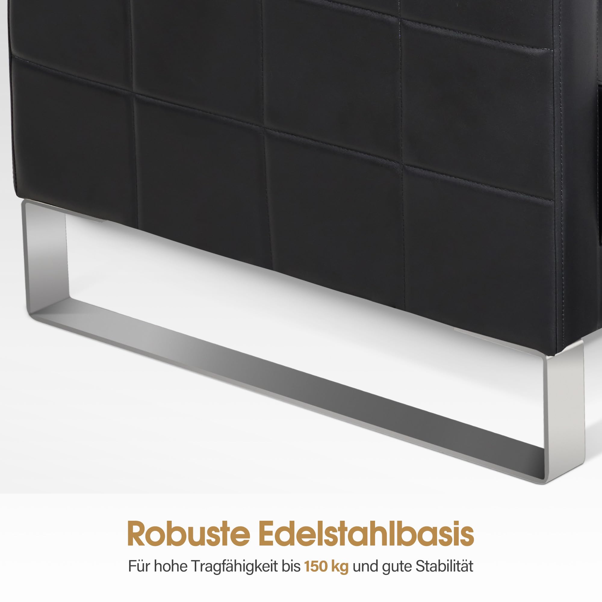 Barberpub Friseurstuhl mit Waschbecken & Edelstahlbasis, Friseurwaschbecken aus Keramik Verstellbar, Friseurwaschsessel für SPA Salon Friseur Waschplatz 8611 (Schwarz/Kunstleder)
