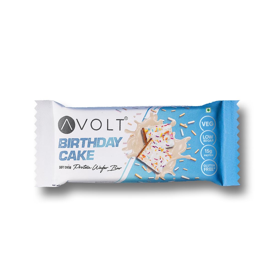 Avolt Birthday Cake Protein Bars with 15g Protein | Pack of 1 | High Energy Wafer Bars, No Added Sugar | 100% Veg | Guilt-Free Bar for Fitness & Immunity Booster-image-9