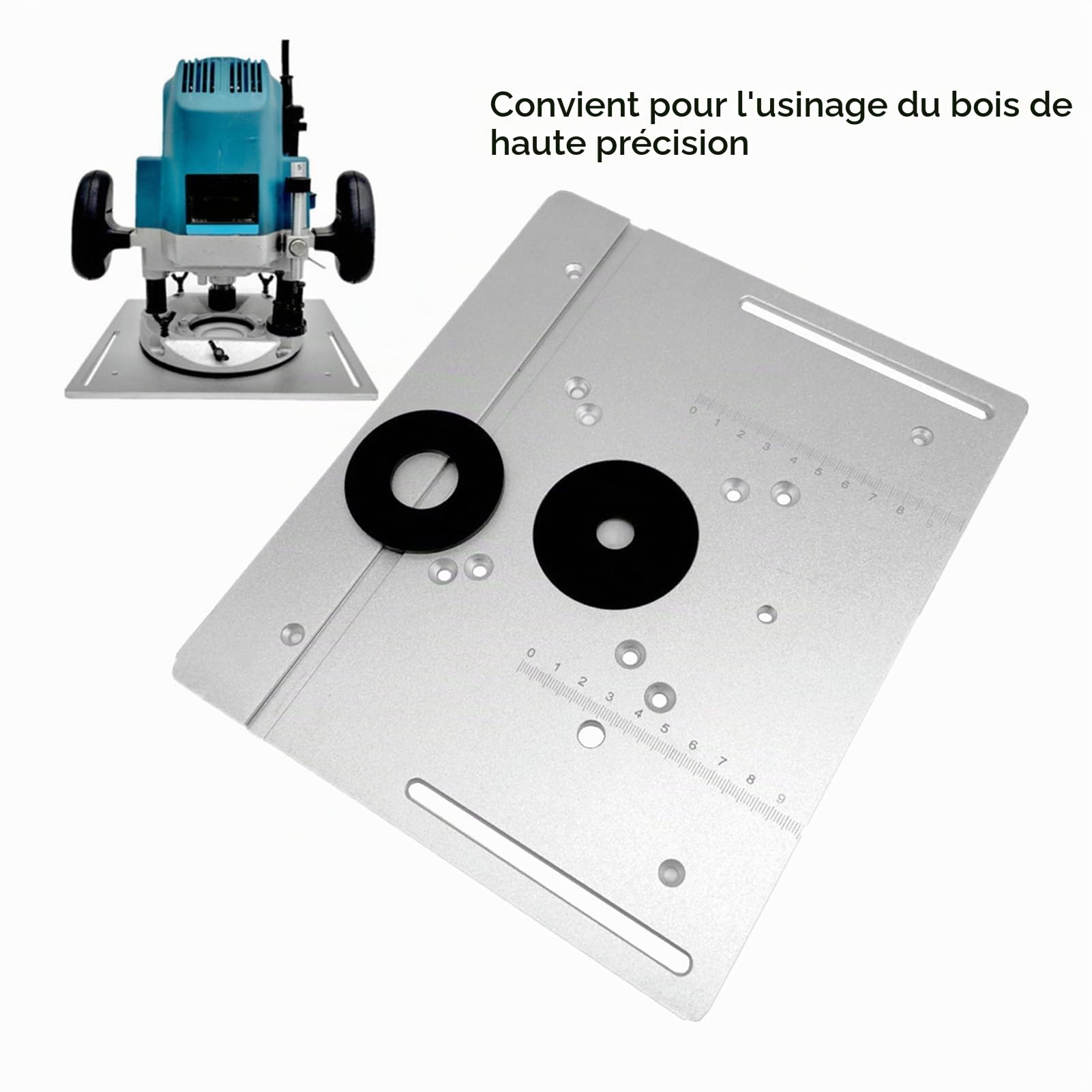 Plaque D'insertion en Alliage D'aluminium de Haute dureté 2 en 1, Table de Routeur, Planche Rabattable pour le Travail du Bois, Fraiseuse, Machine de Découpage pour Grand Routeur