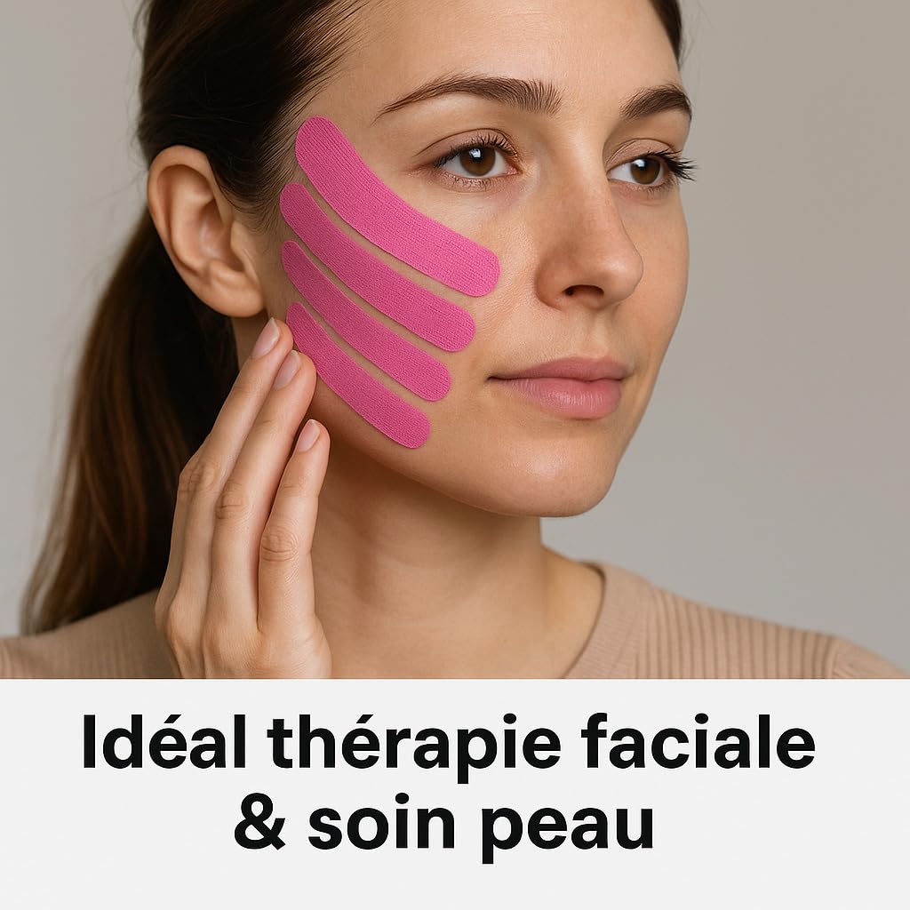 Bande kinesiologique 12 pieces - Kinesio Tape Sport Genou, Epaule, Cheville, Dos - Strapping Elastique Anti-Douleur, Waterproof & Hypoallergénique - Taping musculaire pour Tendinite, Entorce, Crossfit