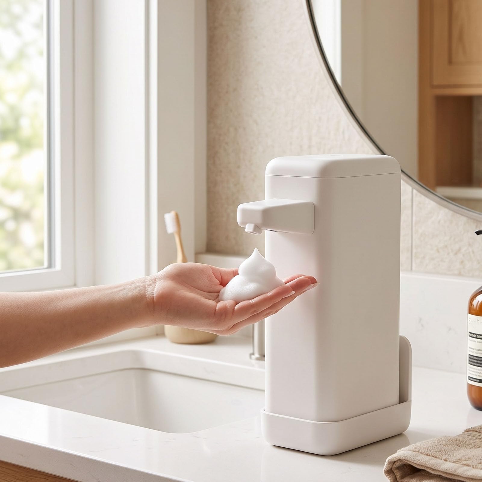Zerodis Dispensador Automático de Jabón para Manos, Material ABS de 400