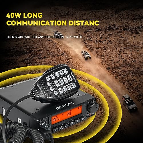 Image of Retevis GMRS Radio Communication Solutions, RA87 Mobile Two Way Radio, Long Range Transceiver for Off-Road(1 Pack) with MR300 GMRS Mobile Radio Antenna(1 Pack)