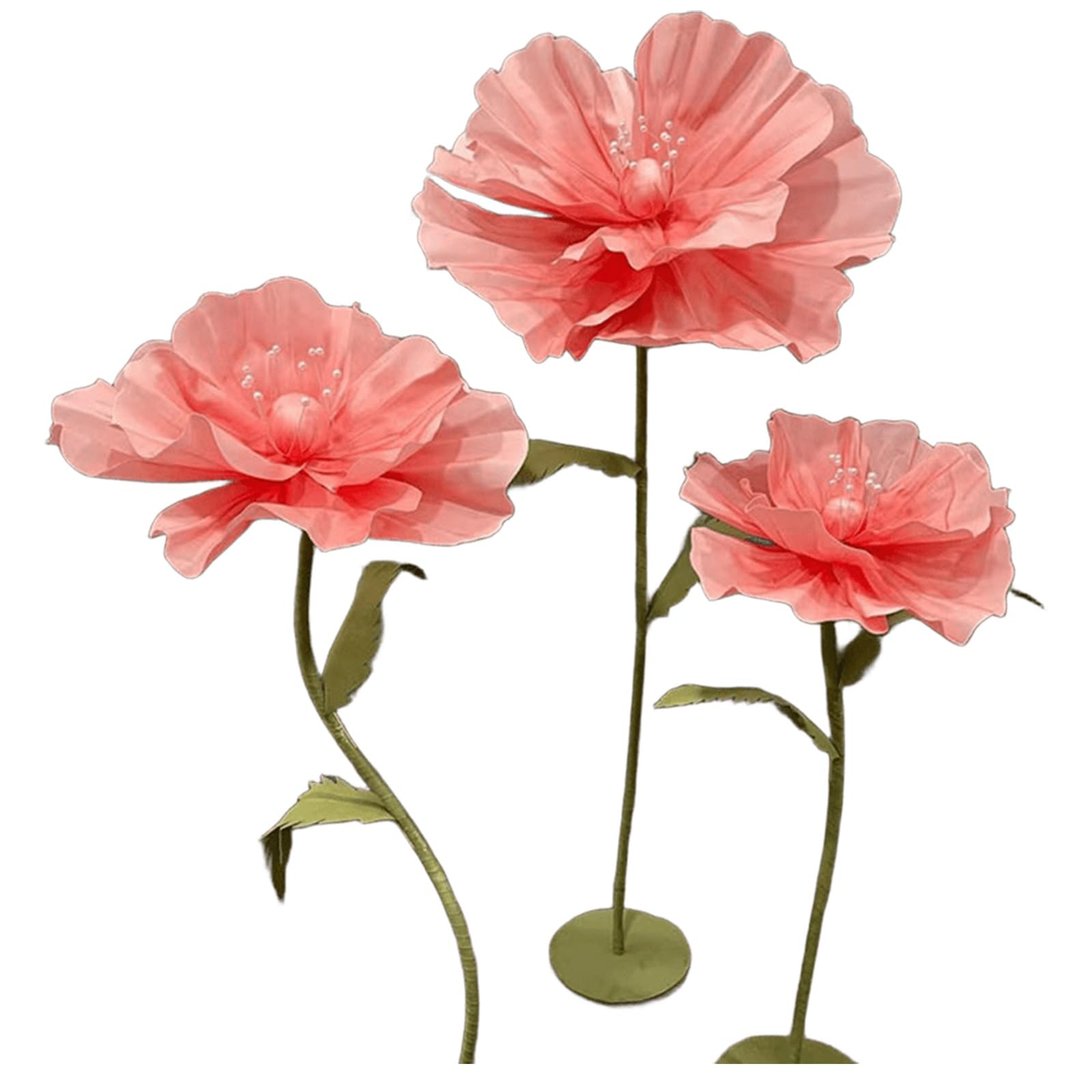 Decorazioni Floreali Giganti,Fiori Decorativi Serigrafati con Base per Feste di Compleanno Giardini Uffici Case Matrimoni Lauree Feste Vetrine di Negozi(Pinks)