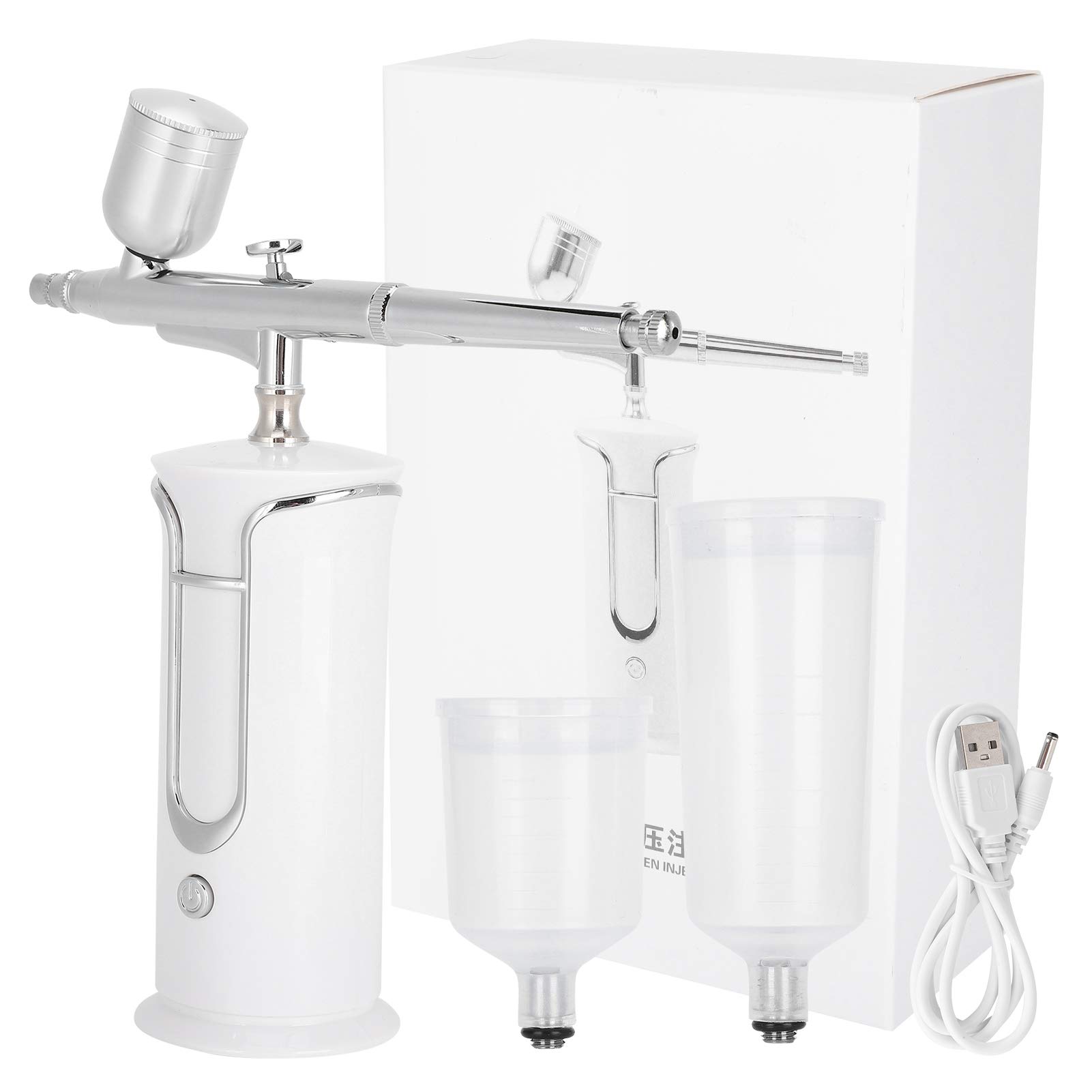 Pulverizador De Oxígeno De Agua, Pulverizador De Oxígeno De Agua Portátil Máquina De Inyección De Oxígeno De Mano Hidratante para La Piel De La Cara Blanco