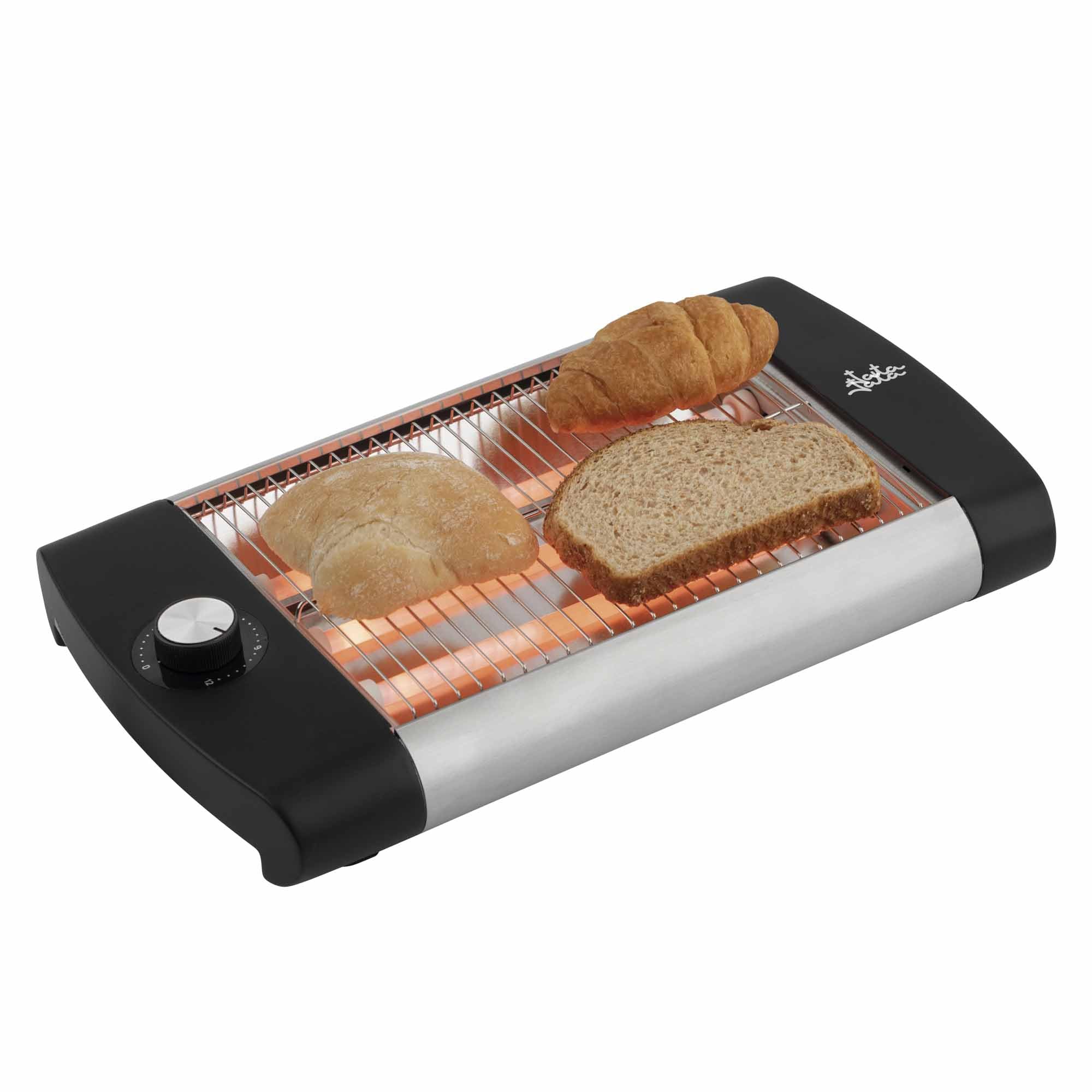 JATA JETT1588 Grille-pain horizontal avec 3 barres de quartz, 600 W, avec minuteur, grande surface de grillage (23 x 20 cm)