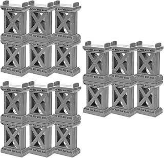 Gadpiparty Railway Train Piers 18 Pcs Train Bridge Pier Track, Railway Accessories Train Track Set Multi Level Support Risers High-Level Blocks Track Riser Stabilizers Train Bridge Supports