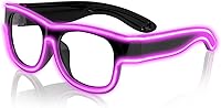 Vista 1 de Ainiv Gafas de luz inalámbrica, 3 modos, LED luminosas, que brillan en la oscuridad, para fiestas, DJ, EDM, Halloween, Navidad Inalámbrico - Rosa