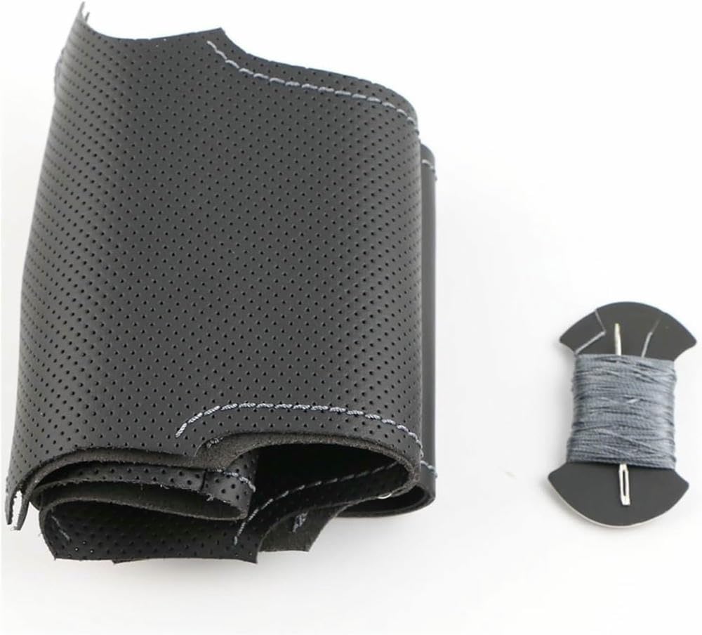 Black Hand Sewing Steering Wheel Cover For Jeep Compass Grand Cherokee Wrangler Patriot 2012-2014 Non-Slip Breathable Microfiber Leather