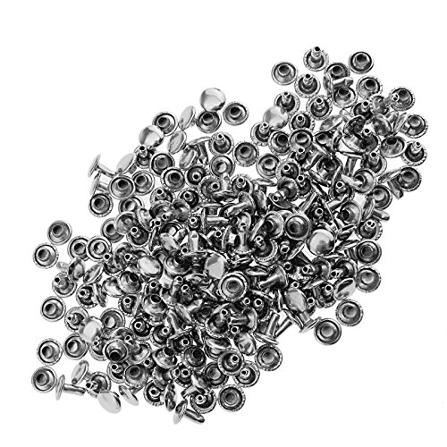 Create idea 100Pcs Silver Double Cap Tubular Rivets Leather Punk Craft Stud Repair Tools Kit 8x8mm - Image 4