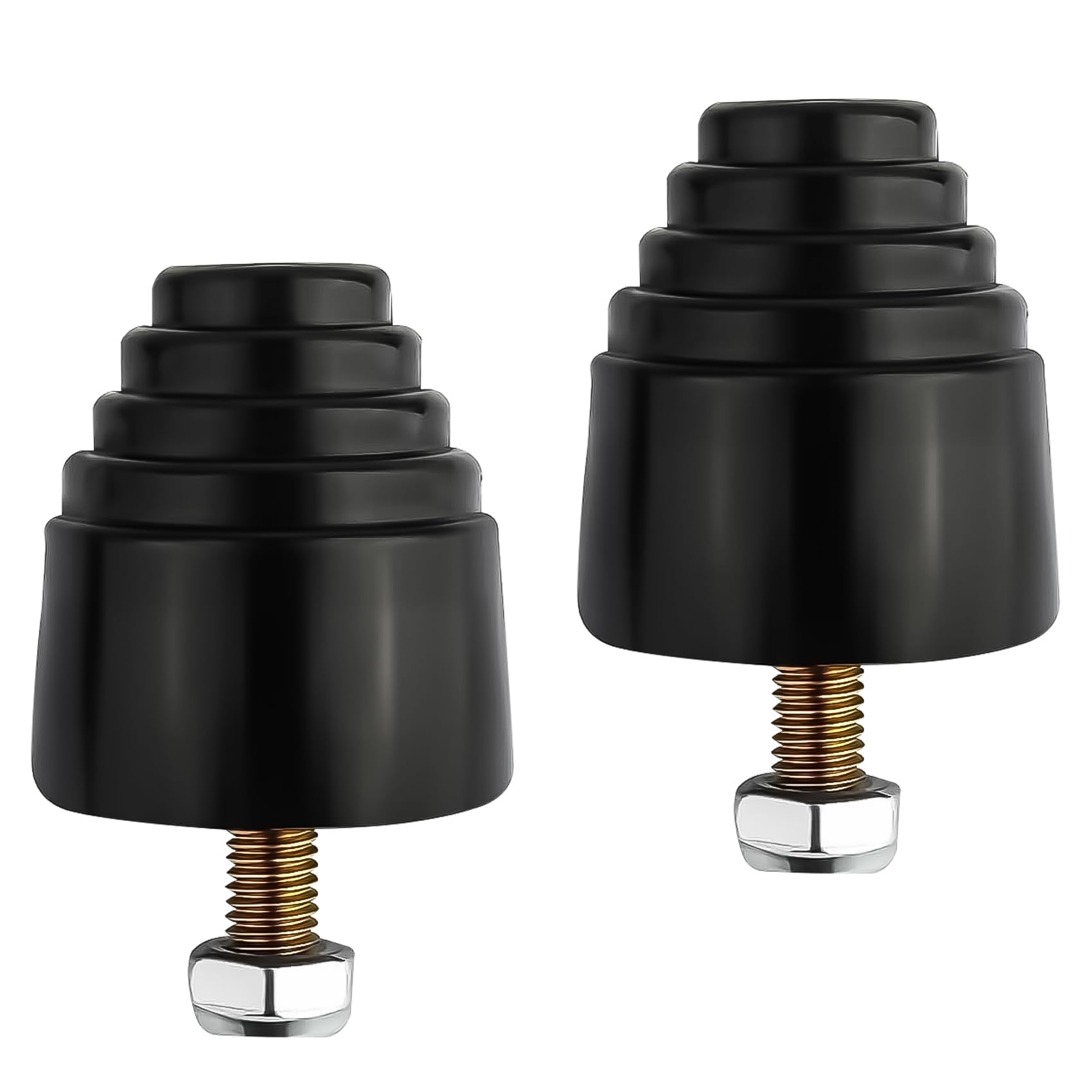 2PCS Suspension Bump Stop, Rear Leaf Spring Bumpers, Bump Stops Kit with Nuts, Universal Rubber Bump Stop Automotive Accessories for Most Cars Trucks Vans Shock Absorption and Cushioning（9.9101G）