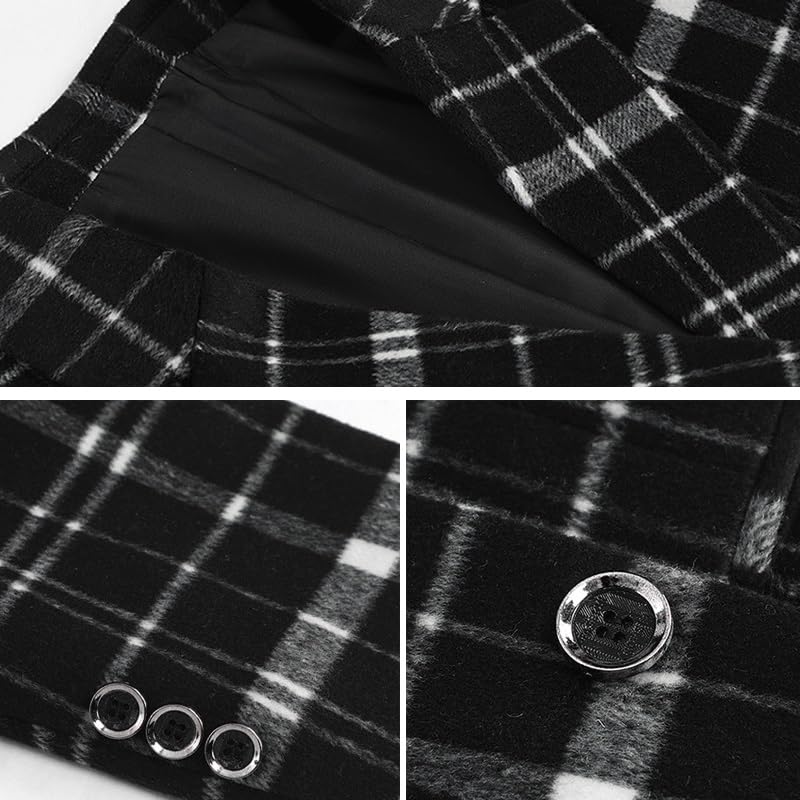 Casual Blazers Mens Retro Tweed Plaid Suit Jacket British Gentleman Single Breasted Sport Coat Western Sport Coats2